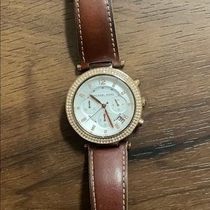 Used Michael Kors watch, tan leather